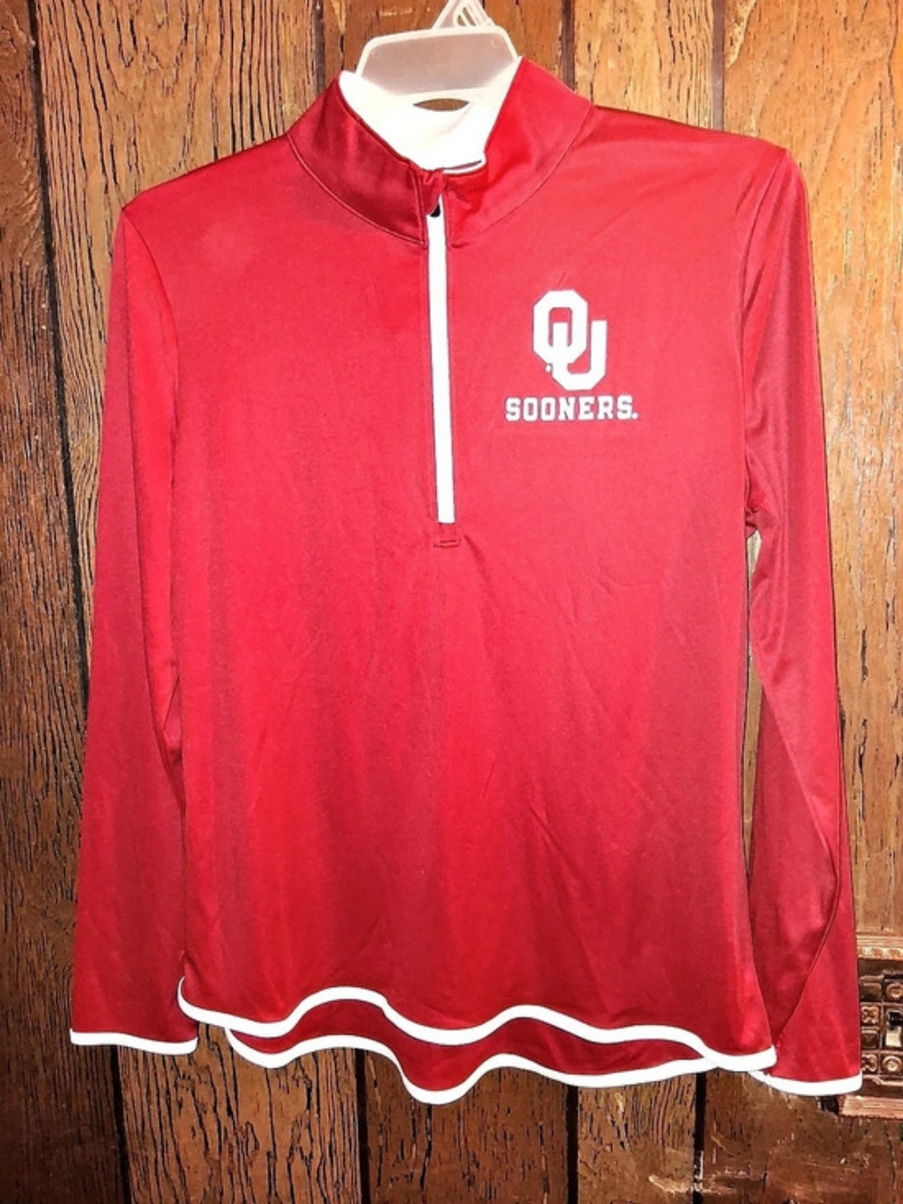 Fanatics Oklahoma Sooners Women's Quarter-Zip Jacket Red & White Large